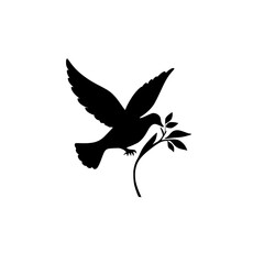 vector silhouette of a pigeon 