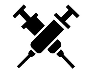 Syringe silhouette, health icon, isolated icon on white background
