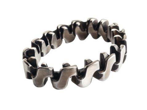 Metallic Gear-Shaped Bracelet
