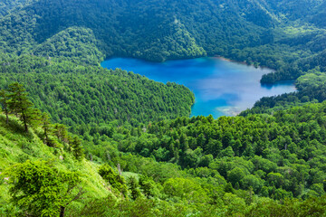 blue lake in the mountains