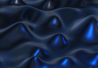 abstract 3d dark blue background  silk liquid chrome metalic Purple wave oil shiny flowing design render wallpaper