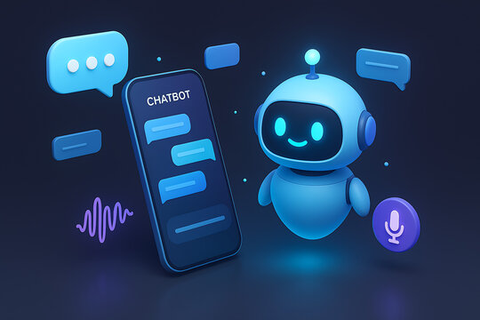 Ai Chatbots robot and chatting in smartphone