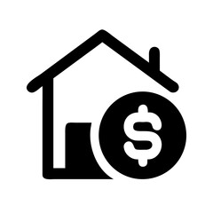 House with dollar sign icon representing real estate investment and finance