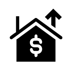 Rising Home Value Icon Representing Real Estate Market Growth and Investment