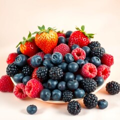 blueberries and raspberries