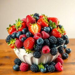 strawberries and blueberries