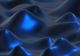 abstract 3d dark blue background  silk liquid chrome metalic Purple wave oil shiny flowing design render wallpaper