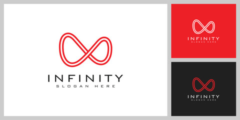 Infinity tech logo with line art style
