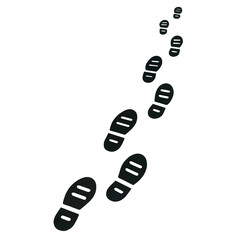 連続した靴の足跡の線画アイコン、イラスト、素材、背景なし