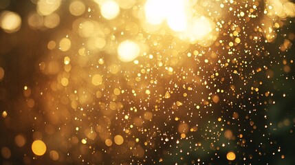 Golden bokeh lights create a beautiful backdrop.