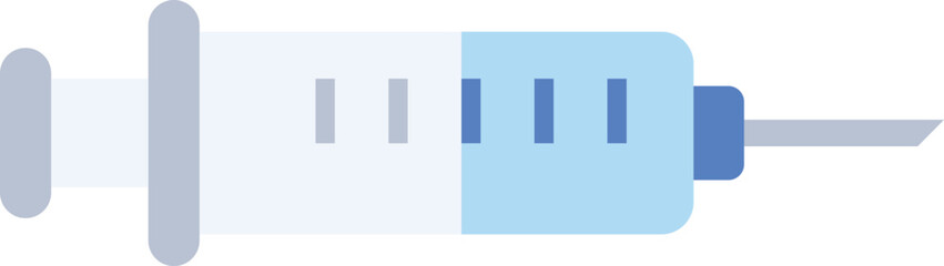 Minimal flat syringe icon representing vaccination, injection, and medical treatment. Suitable for health apps, posters, and pharmacy use.