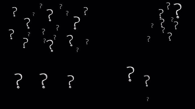 question mark Text Expression animation on transparent background. Flying text pack expression