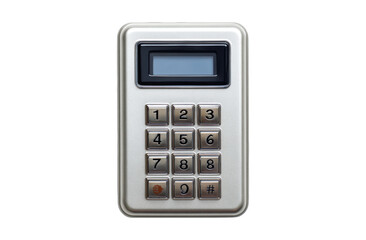 Modern keypad security system with digital display, offering access control