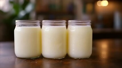 Breast Milk Storage in Jars Time Lapse for Motherhood and Baby Care Long Duration