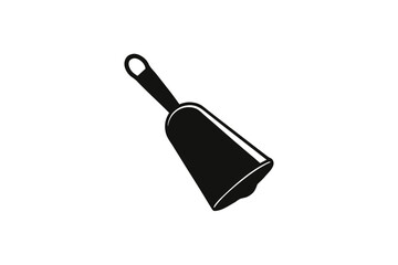 Simple cowbell silhouette on white background for music themes