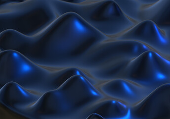 abstract 3d dark blue background  silk liquid chrome metalic Purple wave oil shiny flowing design render wallpaper