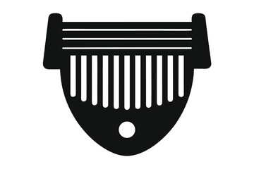 Kalimba silhouette on white background musical instrument design