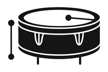 Steel drum silhouette on white musical background