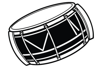 Surdo drum silhouette on white musical background