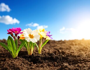 blooming flowers add vibrant color to the green landscape in spring