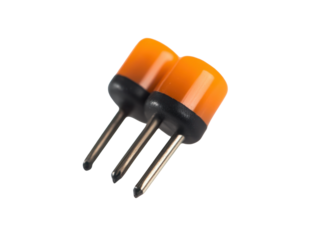 Orange Electrical Capacitor Pins