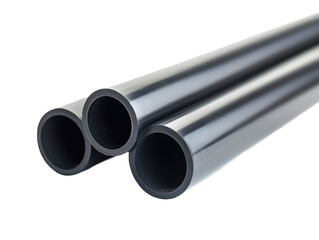 Black Plastic Pipes on Transparent Background