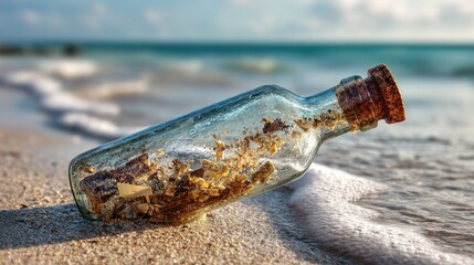 Message in a bottle on beach (1)