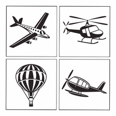 Airplane Helicopter Hot Air Balloon Designs aircraft aviation