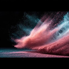 Abstract powder explosion on a black background