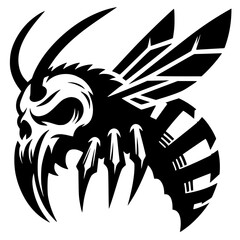 Bee skull silhouette
