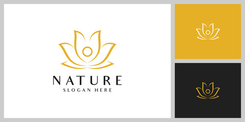 flower nature logo design template vector