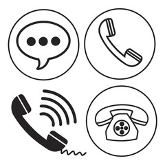 Chat and phone icons chat bubble speech bubble