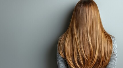 Naklejka premium Long, straight hair on woman