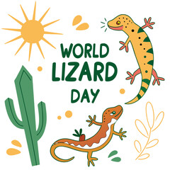 WORLD LIZARD DAY vector illustration