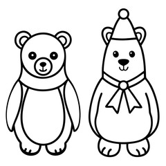 Polar bears wearing festive attire penguin christmas