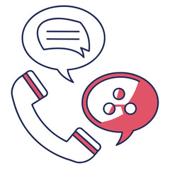 Phone and chat bubble icons communication speech bubble