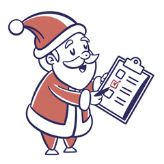 Santa Claus checking list with pen christmas holiday
