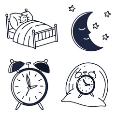 Sleep and Time Icons rest moon