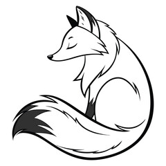 Obraz premium Cute Fox Vector – Hand-Drawn Cartoon Forest Animal Illustration