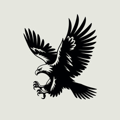 Obraz premium Powerful eagle in flight with wings spread and talons extended