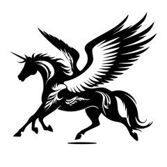 vector illustration of a mythical pegasus horse