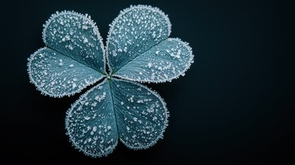 Close up of frosted clover leaf