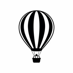 Obraz premium Black and white illustration of a hot air balloon with stripes