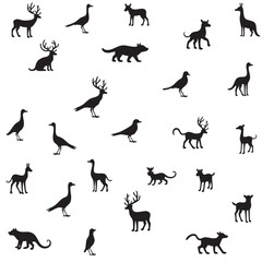 Wild Animal Vector Bundle – Fox, Elephant, Giraffe, Deer, Tiger, Lion, Horse – Cartoon Clipart Set

