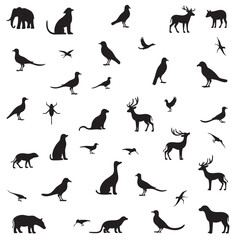 Wild Animal Vector Bundle – Fox, Elephant, Giraffe, Deer, Tiger, Lion, Horse – Cartoon Clipart Set

