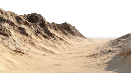 Sandy Mountain Range Panorama on Transparent Background