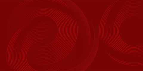 Abstract red background with glowing curve lines. Modern shiny red gradient geometric circle lines pattern. Futuristic concept. Suit for banner, brochure, poster, presentation, cover, website