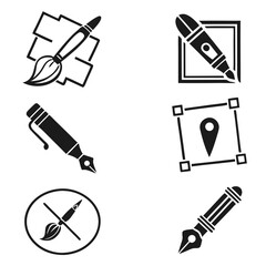 Graphic design tools icons brush