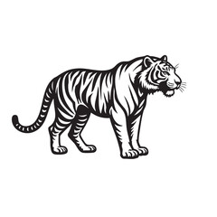 Tiger Vector Clipart – Hand-Drawn Jungle Animal Illustration in Flat Design