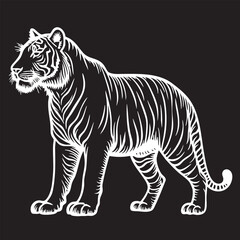 Tiger Vector Clipart – Hand-Drawn Jungle Animal Illustration in Flat Design